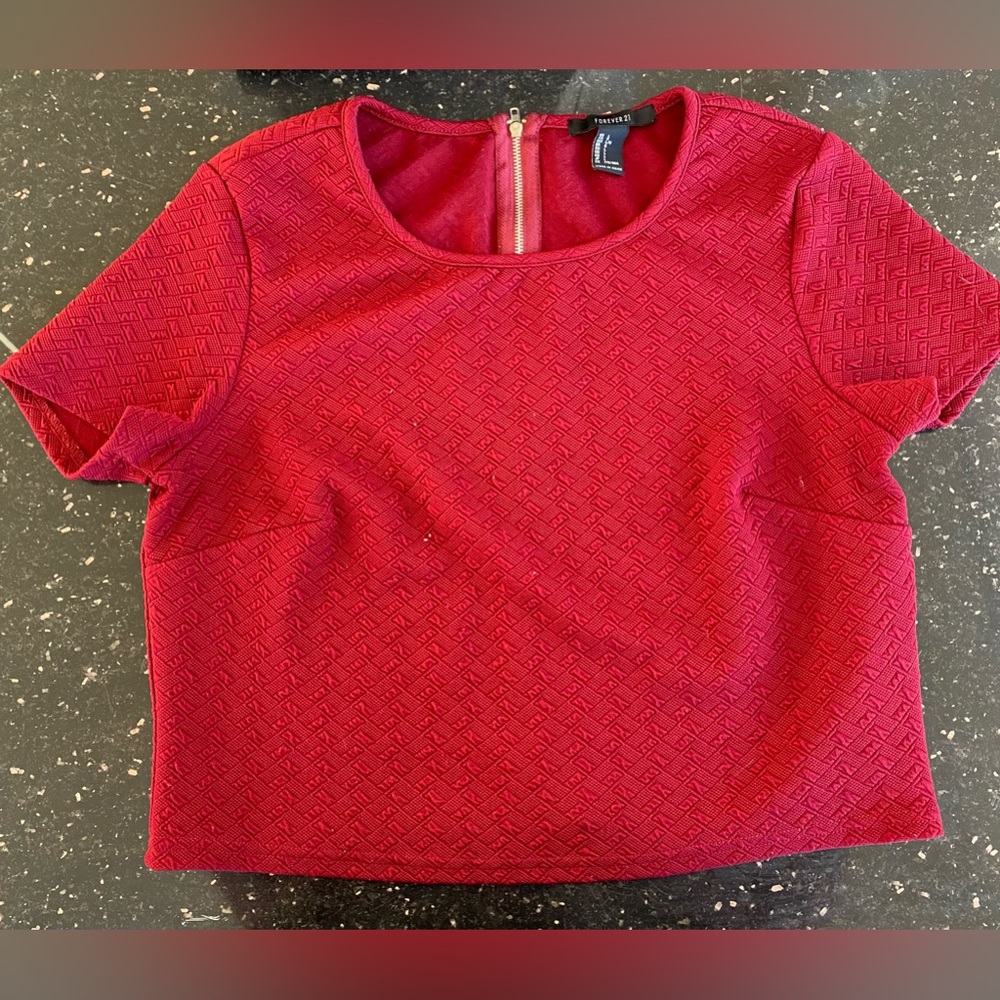 Large Forever 21 Burgundy Crop Top